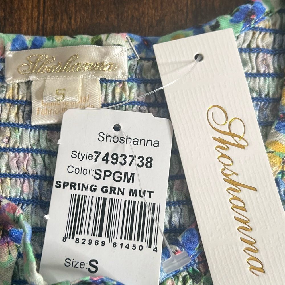 Shoshanna Kira Top in Spring Green Multi Floral with Smocking, Size Small. NWT! - Picture 16 of 16